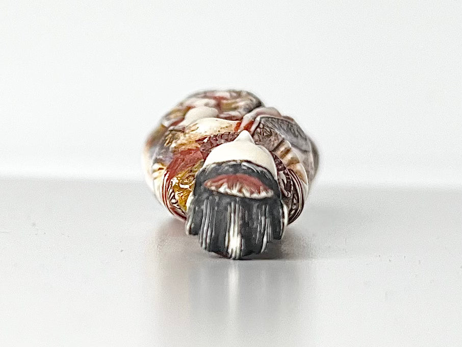 時代根付 極上細密彫り白材 マンモス牙製 松山作 芝宮作 作家 時代根付 極上細密彫り白材 マンモス牙製 松山作 芝宮作 作家